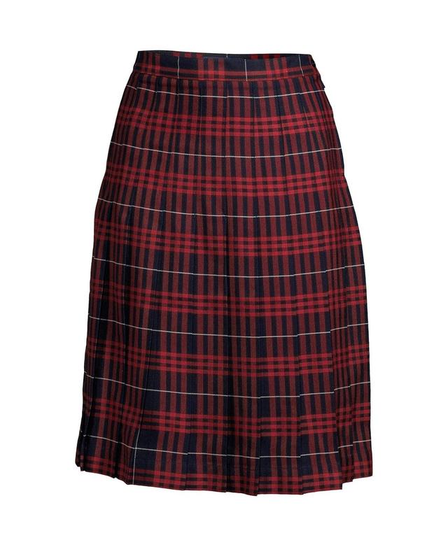 Womens Lands End School Uniform Plaid Pleated Midi Skirt Product Image