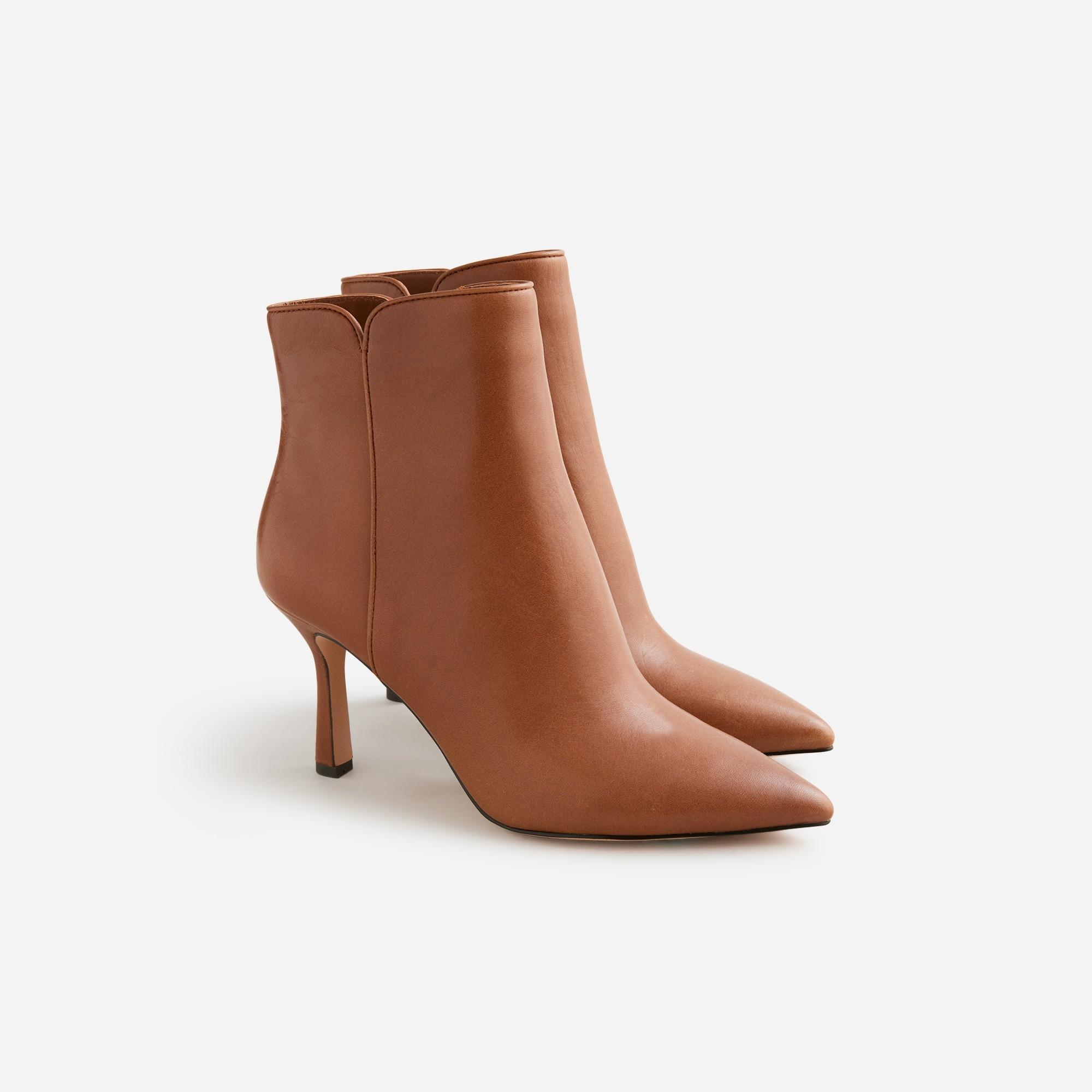 Pointed-toe ankle boots in leather product image