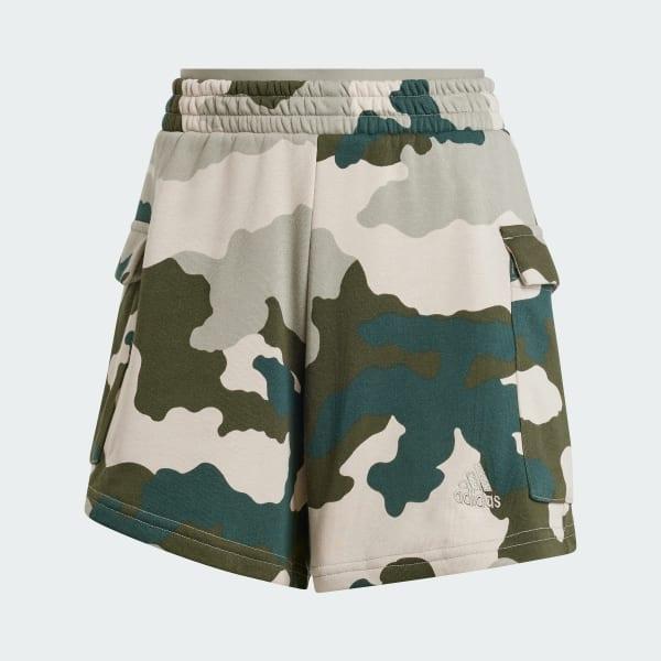 Essentials 3-Stripes Camo-Print Cargo Shorts Product Image