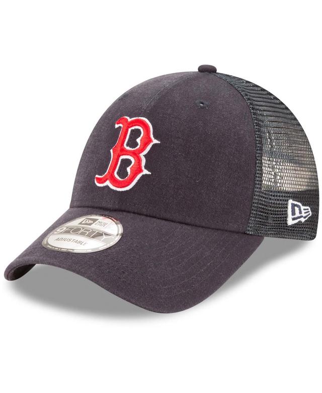 Mens Navy Boston Red Sox Trucker 9FORTY Adjustable Snapback Hat Product Image