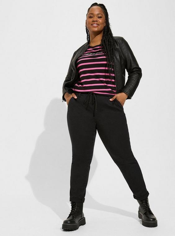 Mid-Rise BOYFRIEND Pull-On Weekend Straight Stretch Twill Pant Product Image