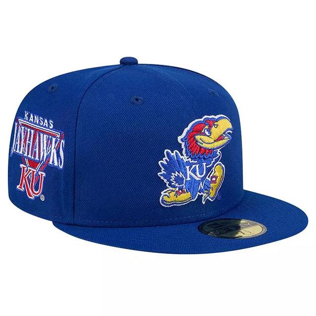 Mens New Era Royal Kansas Jayhawks Throwback 59FIFTY Fitted Hat Product Image