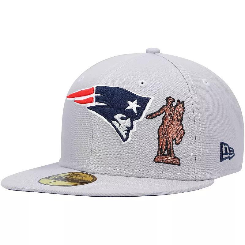 Mens New Era Gray New England Patriots City Describe 59FIFTY Fitted Hat Product Image