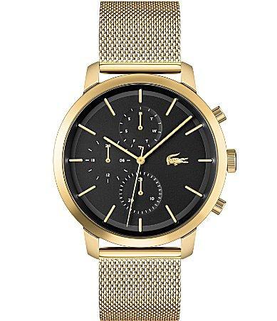 Lacoste Mens Replay Gold-Tone Mesh Bracelet Watch 44mm Product Image