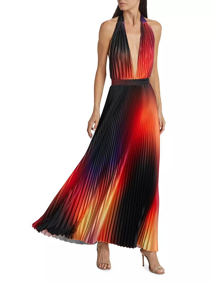 Les Éléments Moderniste Pleated Halter Gown Product Image