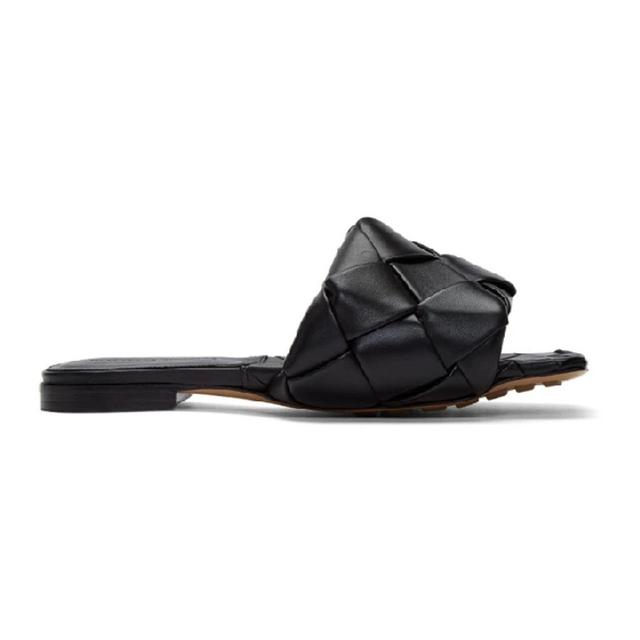 BOTTEGA VENETA Black Intrecciato Lido Flat Sandals Product Image