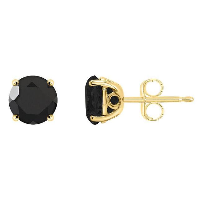 Alyson Layne 14k Gold Round Black Onyx Stud Earrings, Womens Product Image