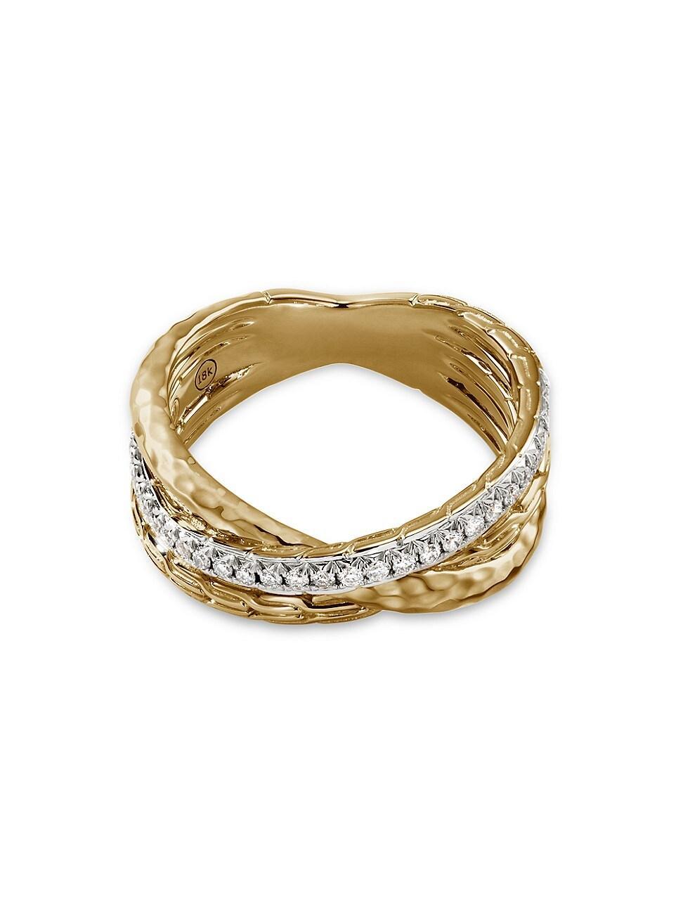 Womens Classic Chain 18K Yellow Gold & 0.2 TCW Diamond Ring Product Image