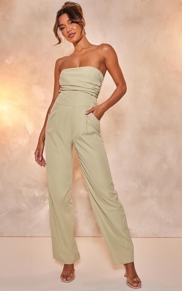 Sage Bandeau Corset Wide Leg Jumpsuit Product Image