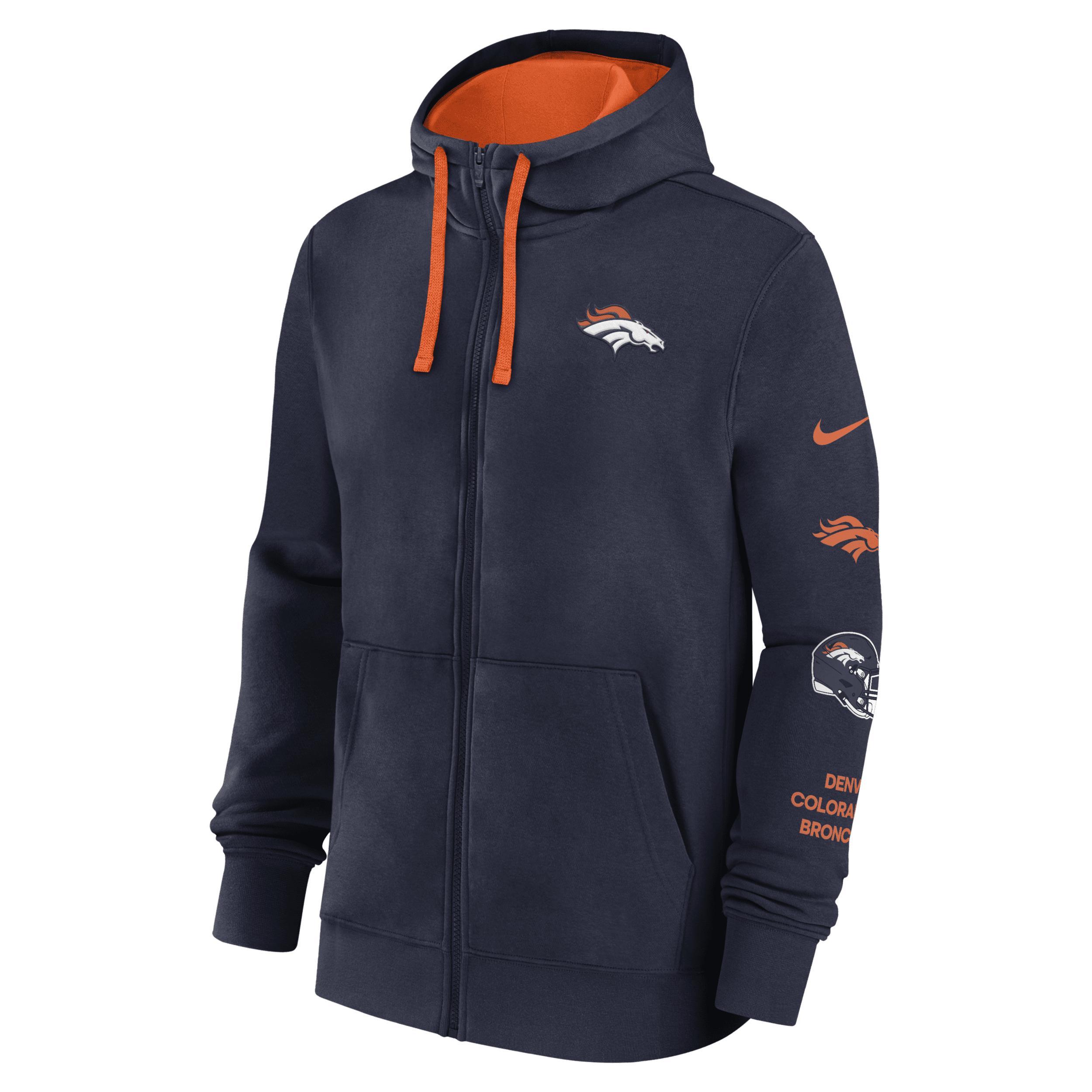 Denver Broncos Club Nike Men's NFL Full-Zip Hoodie Product Image