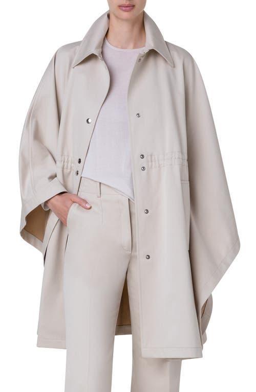 Womens Cotton Gaberdine Cape Coat Product Image