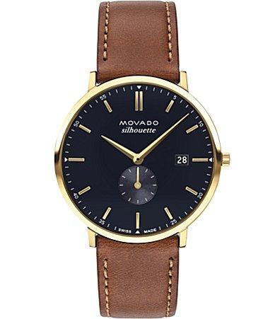 Movado Silhouette Gold Tone Ion Plated Stainless Steel Watch, 40mm Product Image