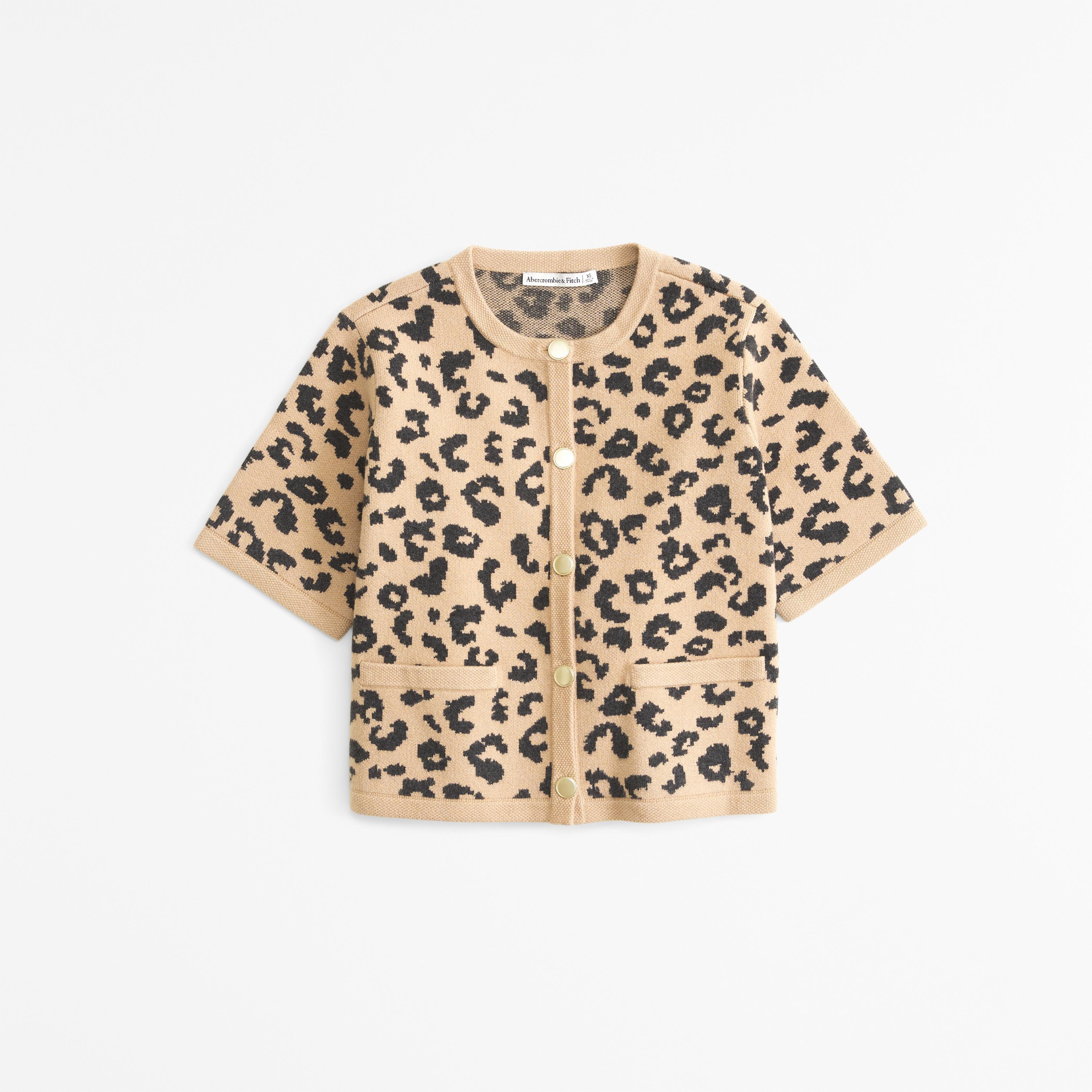 Leopard LuxeLoft Short-Sleeve Cardigan Product Image