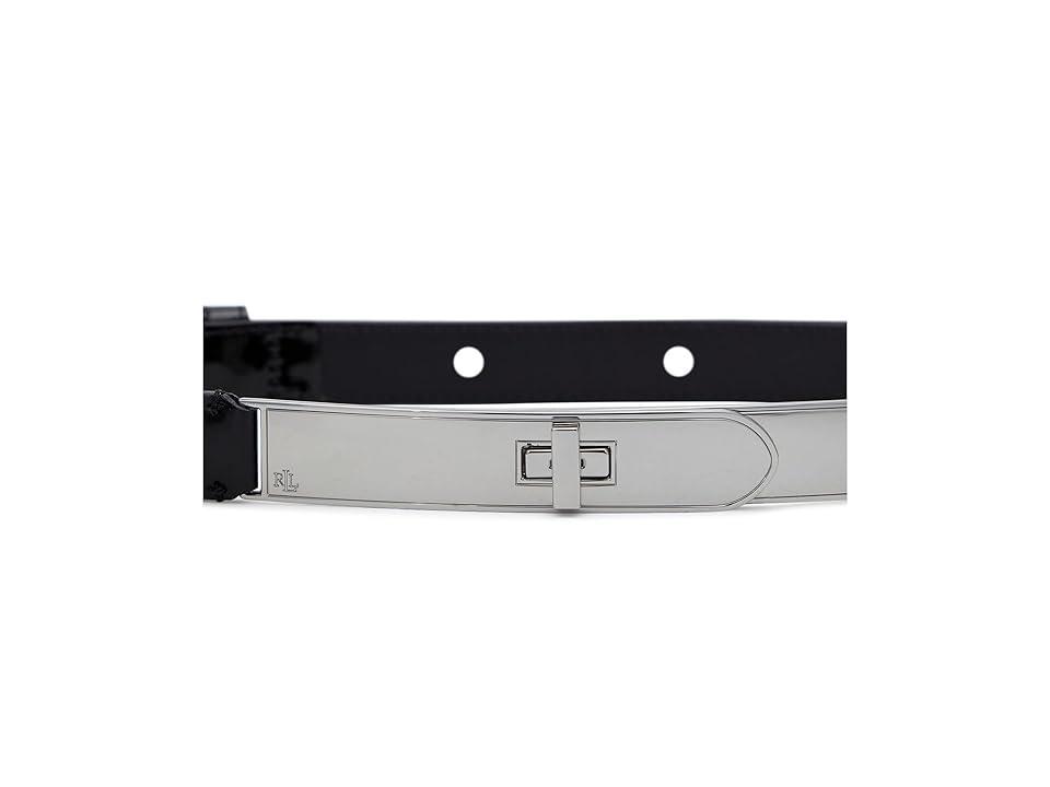 Lauren Ralph Lauren Patent Leather Turnlock Belt Skinny Women's Belts Product Image