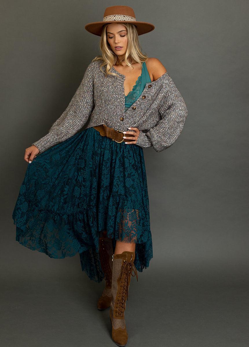 Leo Skirt in Deep Teal Product Image