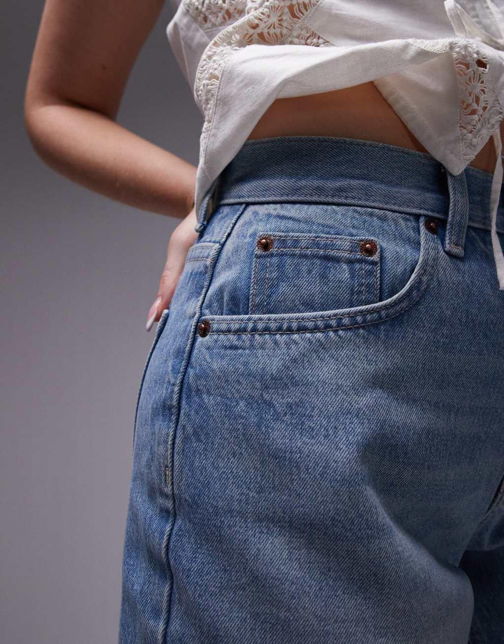 Topshop Hourglass denim short in bleach Product Image