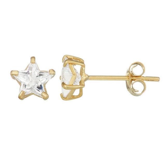 Forever 14K Cubic Zirconia Star Stud Earrings, Womens, 14k Gold Product Image