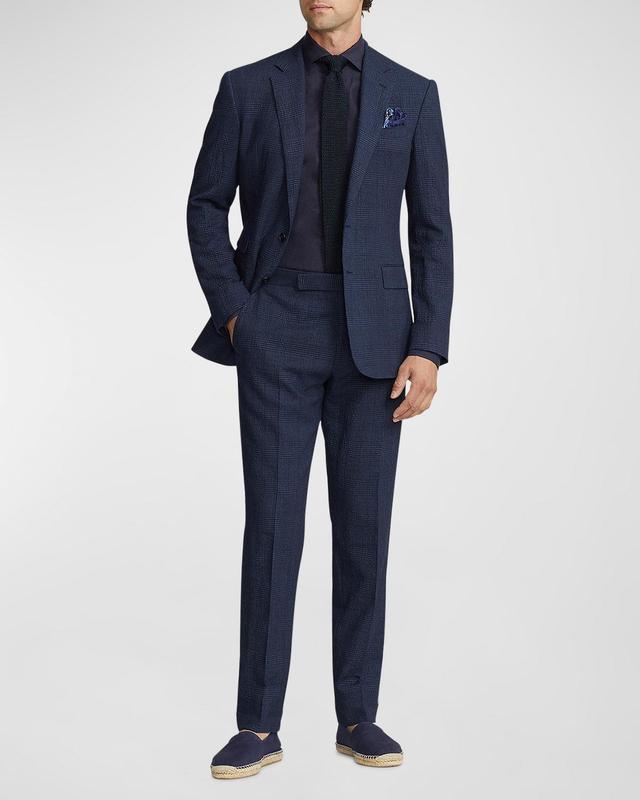 Mens Kent Hand-Tailored Plaid Seersucker Suit Product Image