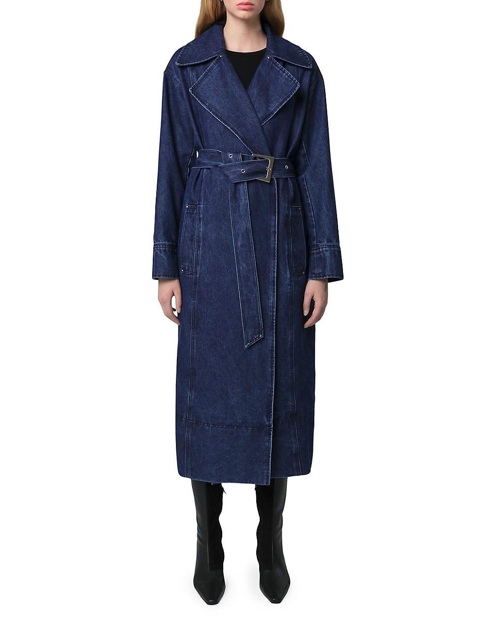 Womens Tate Denim Trench Coat Product Image