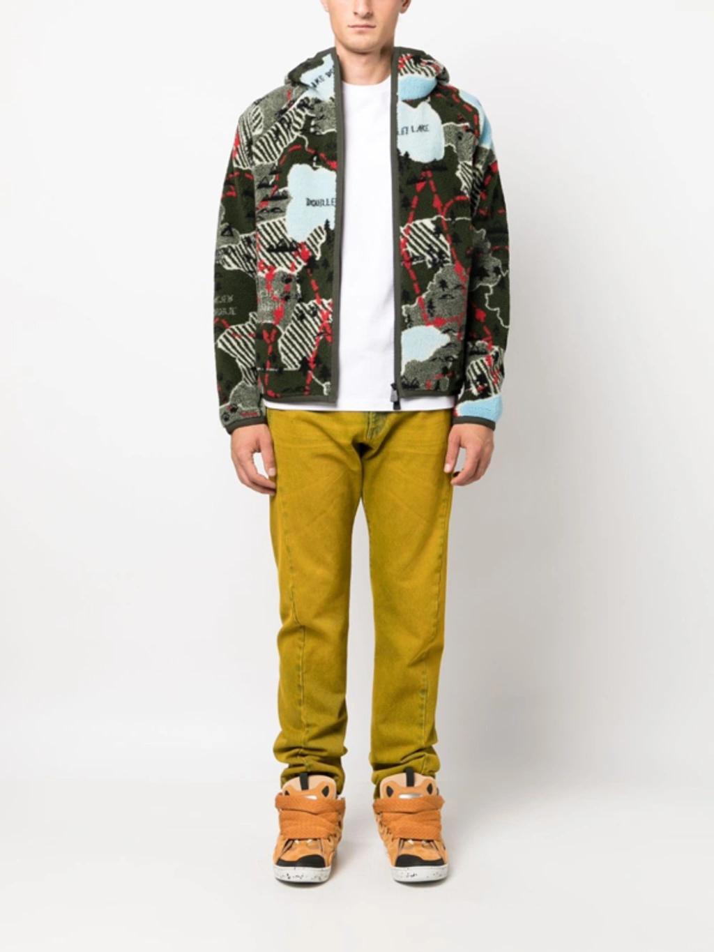 MONCLER Graphic-print Zip-up Hooded Jacket In Green Product Image