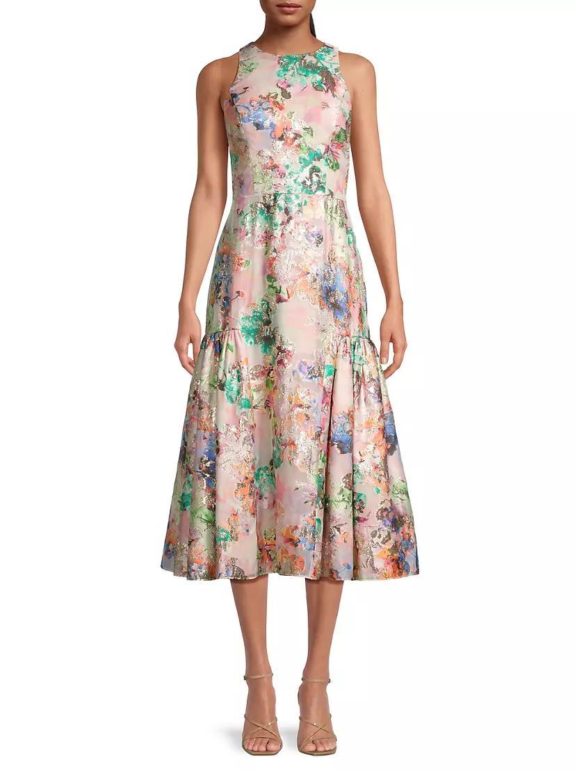 Floral Jacquard Midi-Dress Product Image