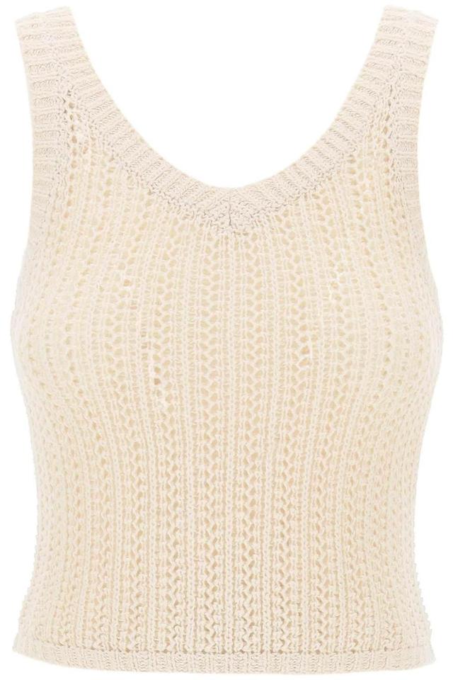 MAX MARA Arrigo Knit Cotton-blend Tank Top In Ivory Product Image