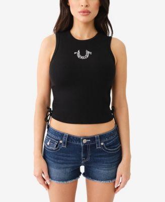 True Religion Womens Embroidered Side Rouched Tank Product Image