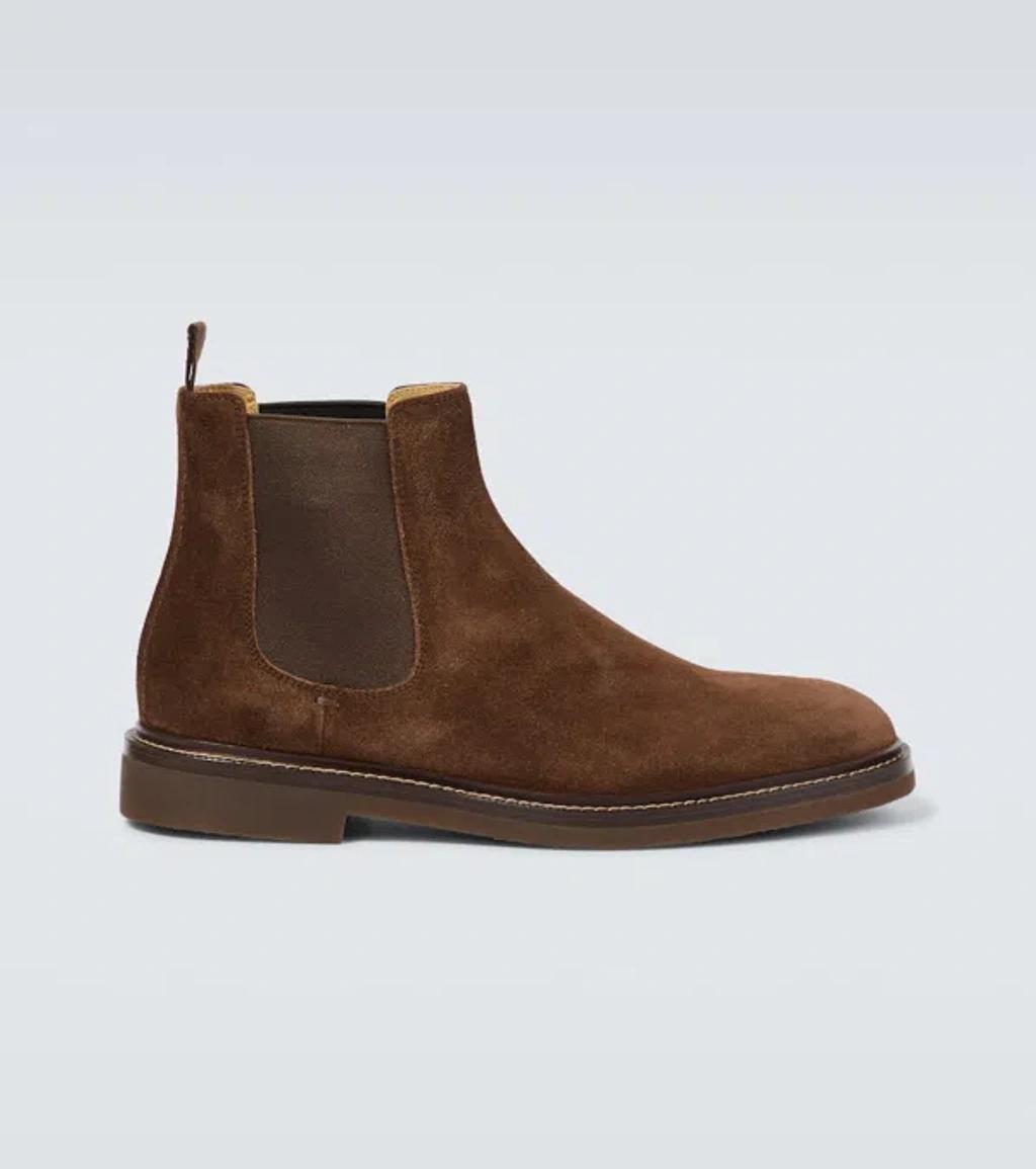 Suede Chelsea Boots In Brown Product Image