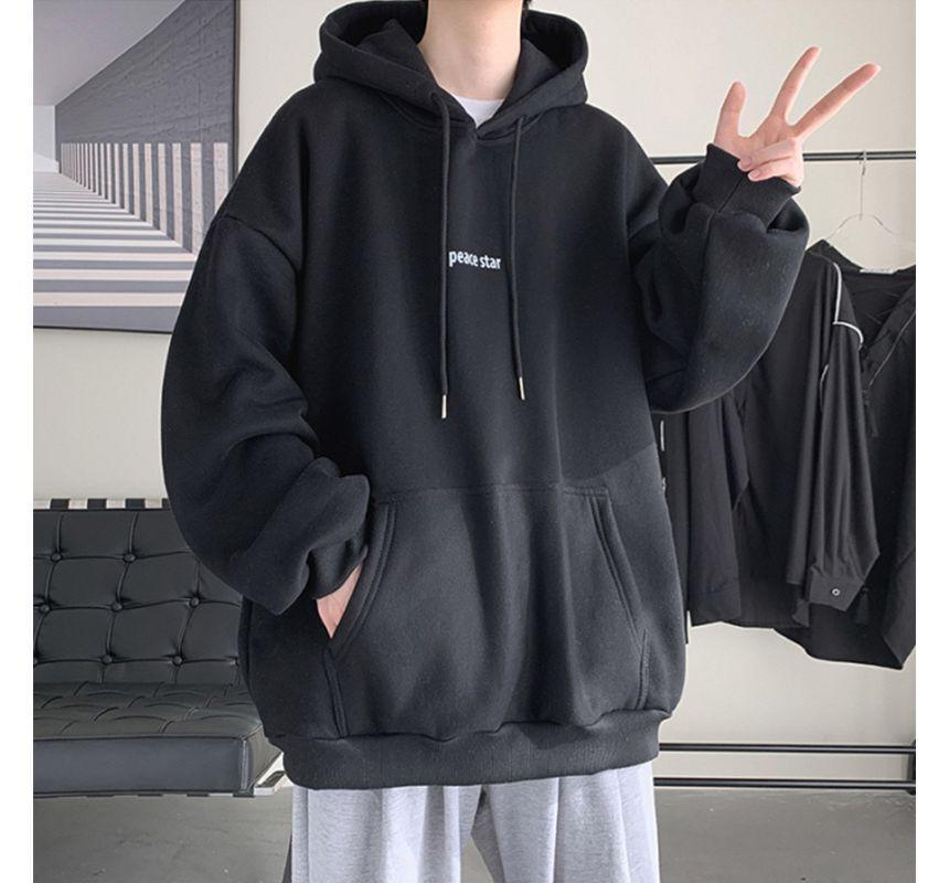 Lettering Loose Fit Hoodie Product Image