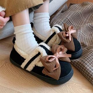 Bow Fleece-Lined Slip-Ons Product Image