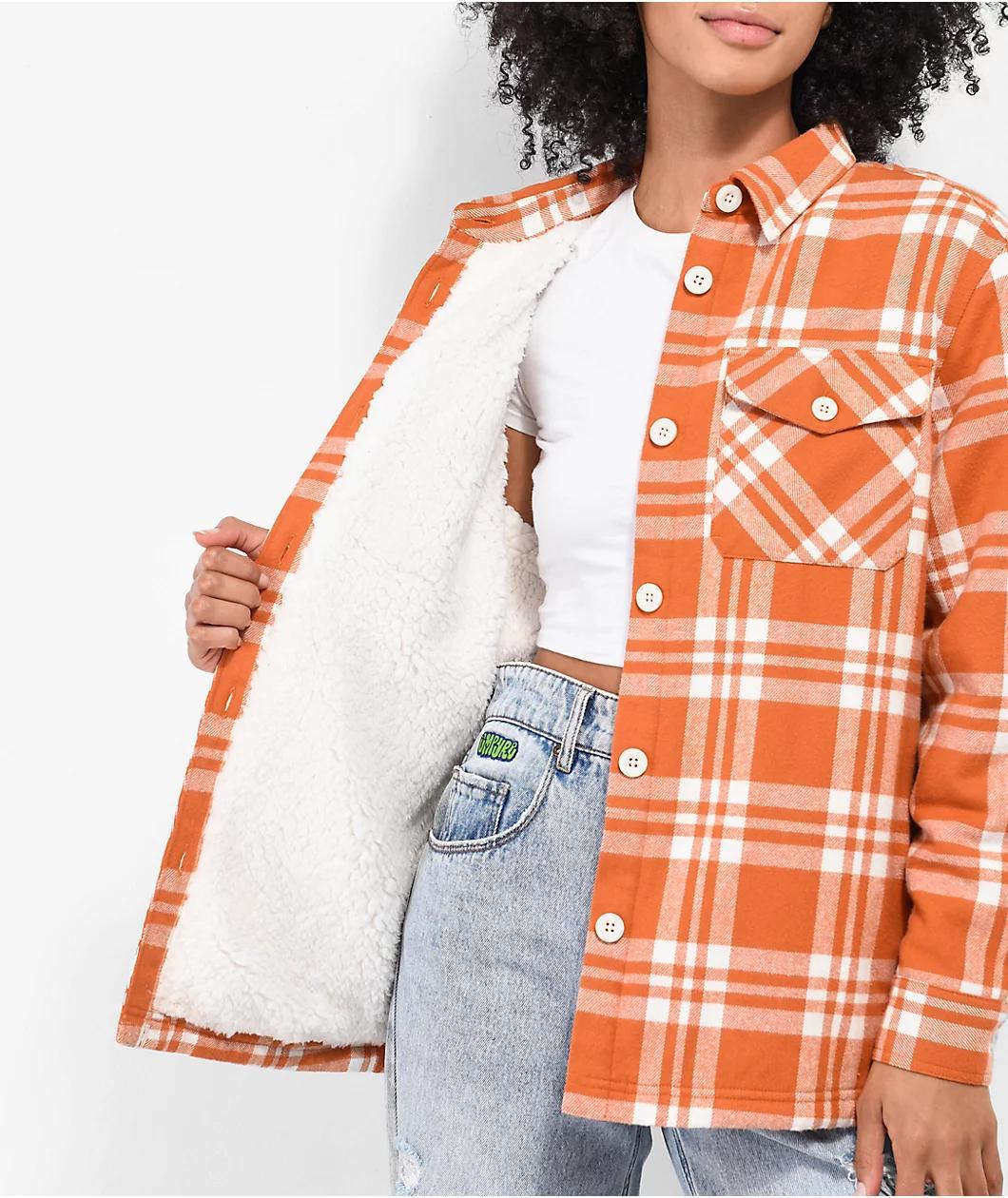 Empyre Cayden Rust Flannel Sherpa Jacket Product Image