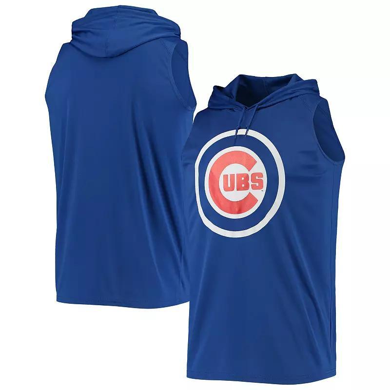 Mens Stitches Royal Chicago Cubs Sleeveless Pullover Hoodie Product Image