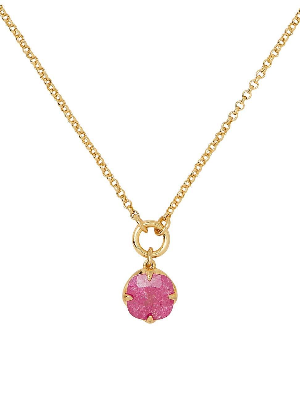 Womens Goldtone & Stone Pendant Necklace Product Image