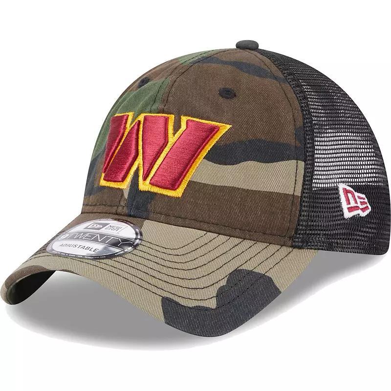 Men's New Era Camo/Black Washington Commanders Basic Trucker 9TWENTY Snapback Hat Product Image