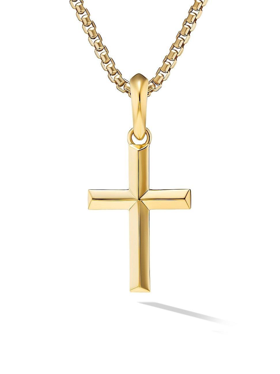 Men's Cross Pendant Enhancer in 18K Gold, 24mm Product Image