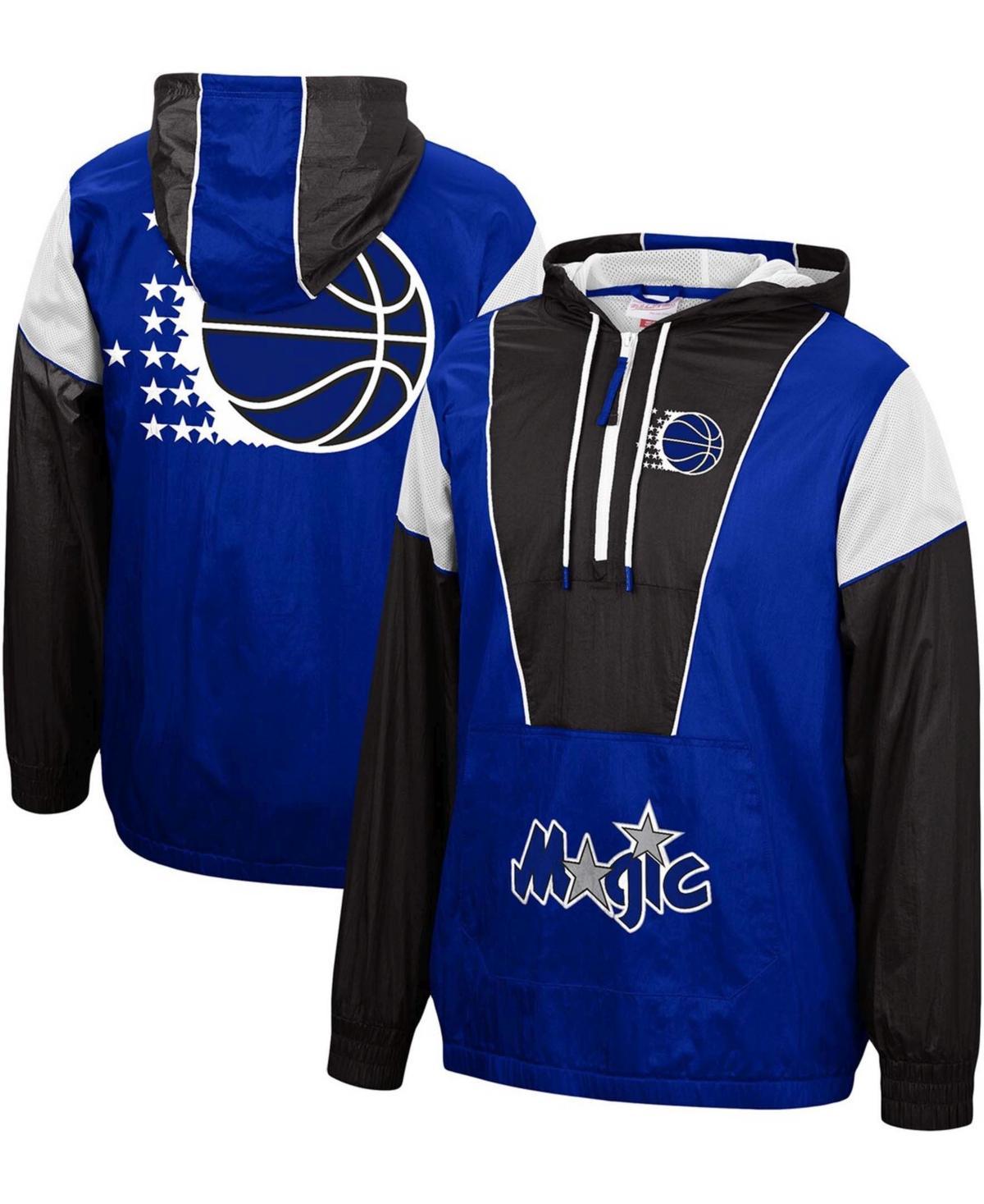 Mens Blue and Black Orlando Magic Hardwood Classics Highlight Reel Windbreaker Half-Zip Hoodie Jacket - Blue Product Image