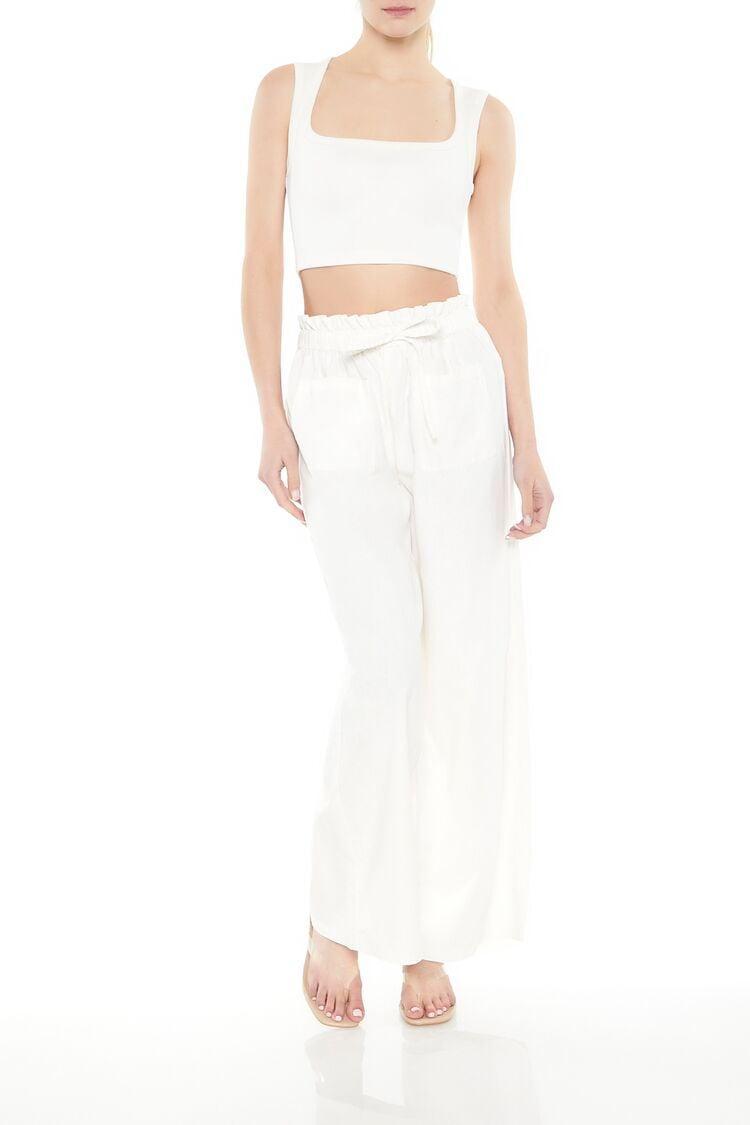 Linen-Blend Paperbag Pants | Forever 21 Product Image