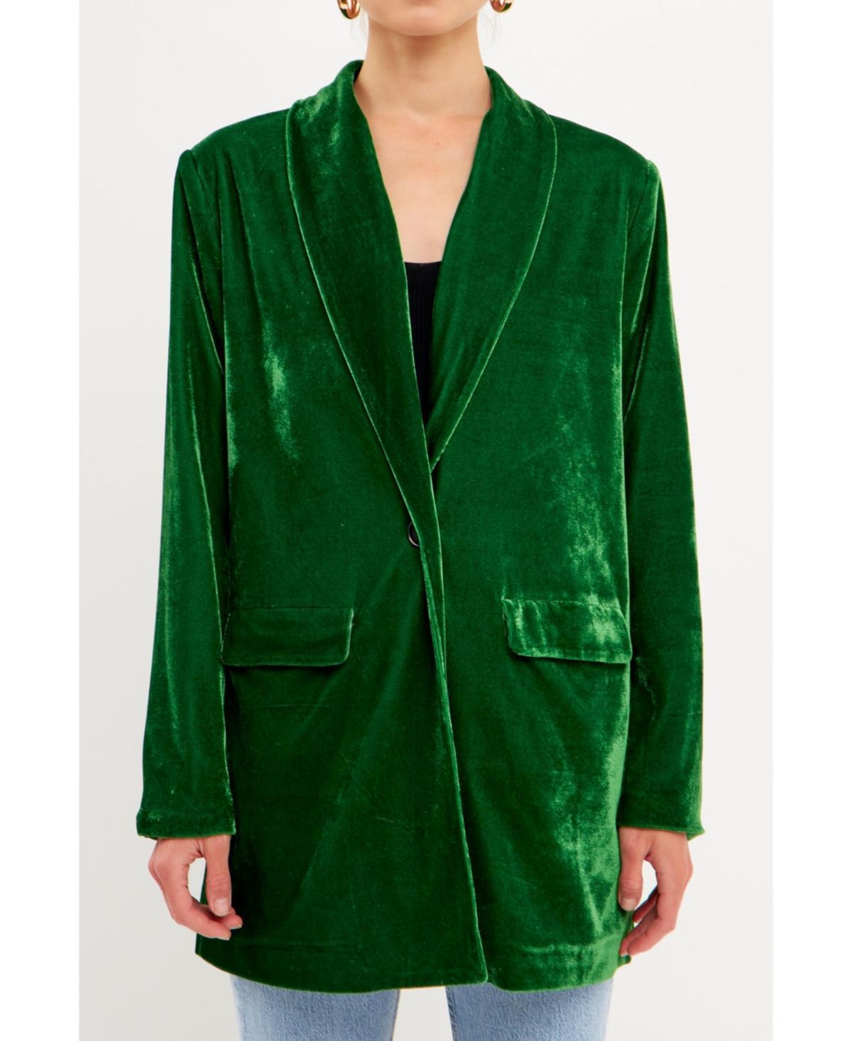 Womens Velvet Blazer Product Image