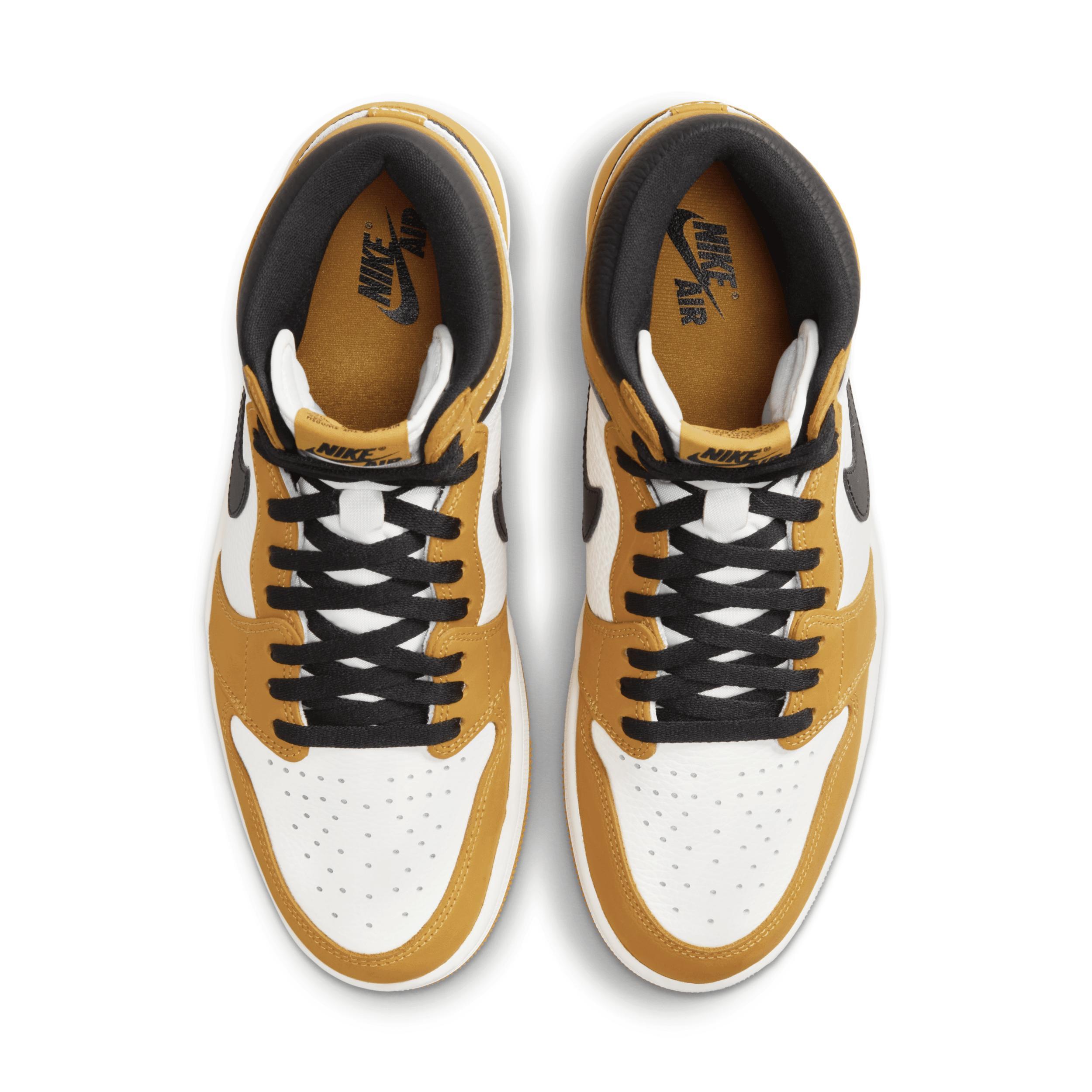 Jordan Mens Jordan Retro 1 Hi OG RMSTD - Mens Basketball Shoes Yellow Ochre/Black/Sail Product Image