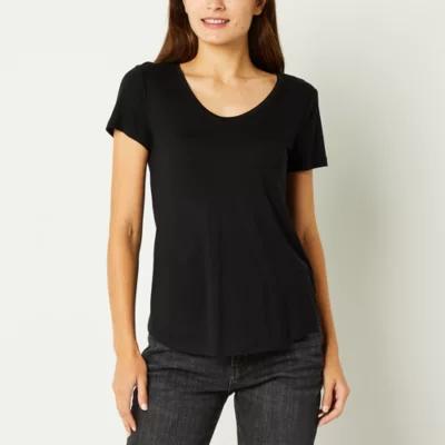 a.n.a Womens Scoop Neck Short Sleeve T-Shirt Product Image