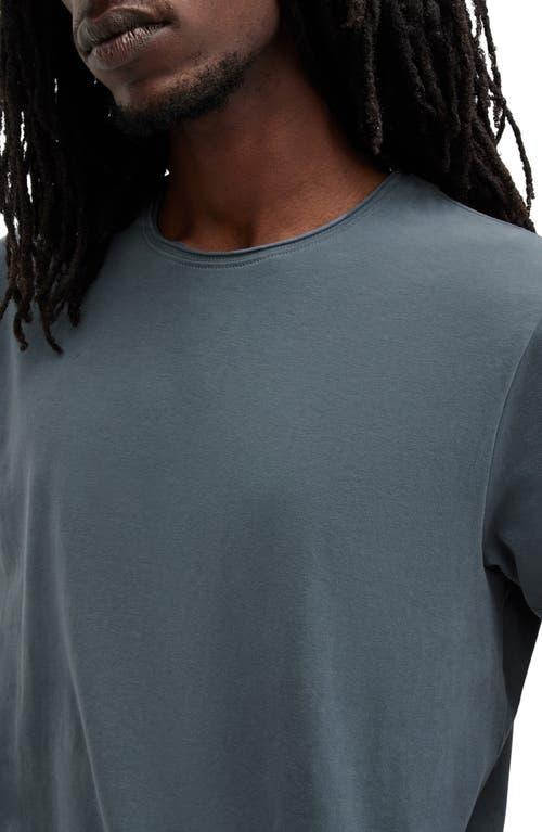 ALLSAINTS Bodega Crew Neck Raw Edge T-shirt In Ashy Blue Product Image