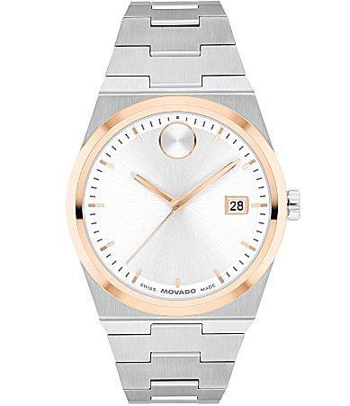 Movado Bold Womens Quest Quartz Analog Stainless Steel Rose Gold Toned Bracelet Watch Product Image