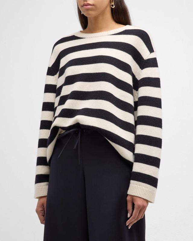 Striped Cashmere Crewneck Sweater Product Image