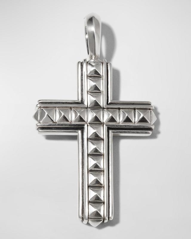 Mens Pyramid Sterling Silver Cross Pendant Product Image