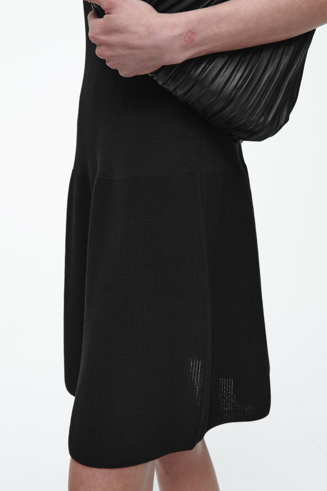 RIBBED-KNIT DROPPED-WAIST MINI DRESS Product Image