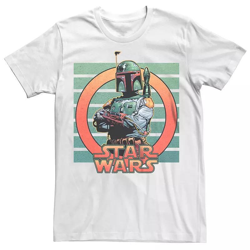 Mens Star Wars Empire Strikes Back Boba Fett Stripes Circle Portrait Graphic Tee Product Image