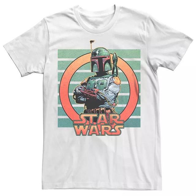 Mens Star Wars Empire Strikes Back Boba Fett Stripes Circle Portrait Graphic Tee Product Image