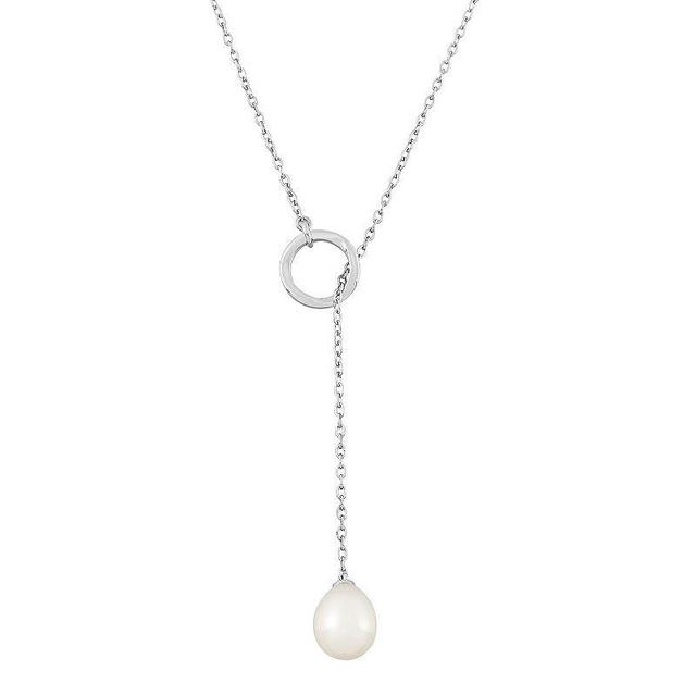 Simply Vera Vera Wang Sterling Silver Cultured Freshwater Pearl Lariat Necklace, Womens White Product Image