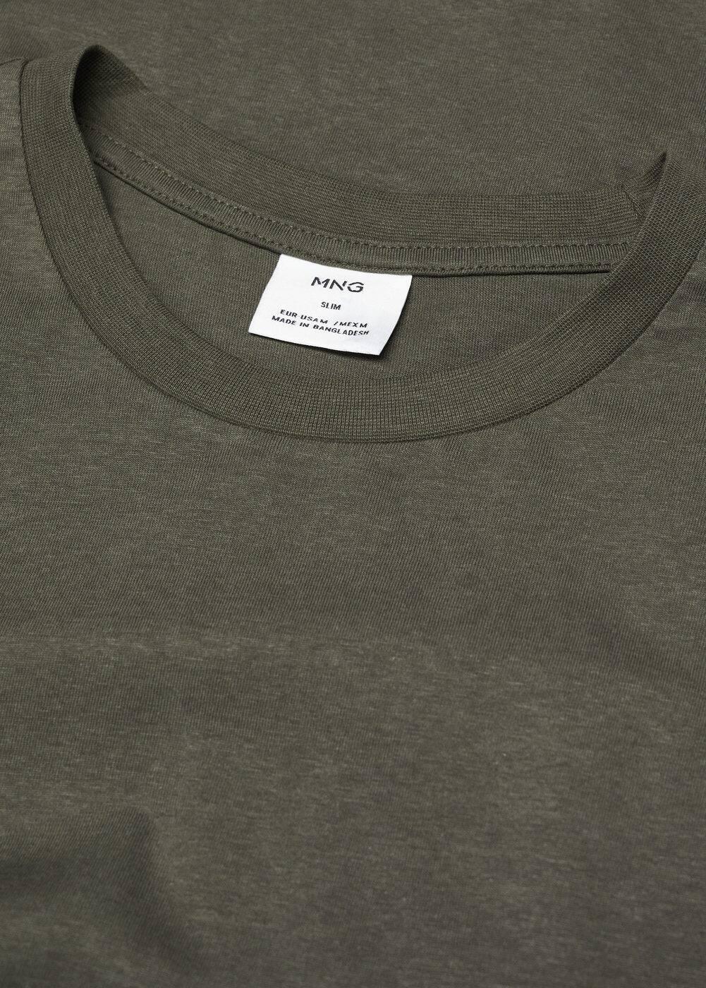 MANGO MAN - Basic cotton stretch T-shirt olive greenMen Product Image