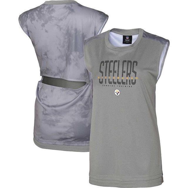 Womens Gray Pittsburgh Steelers No Sweat Tank Top Product Image